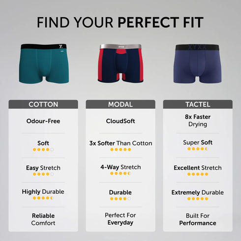 XYXX Odour-Free Printed Cotton Trunks - Bordeaux Red