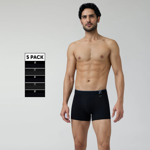 XYXX Aero Traq Cotton Trunks Black Knight (Pack of 5)