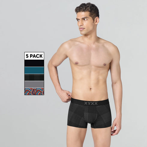 XYXX Aero Traq Quad Parallax Cotton Trunks (Pack of 5)