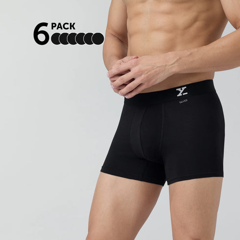 XYXX Aero Cotton Trunks Black Knight (Pack of 6)