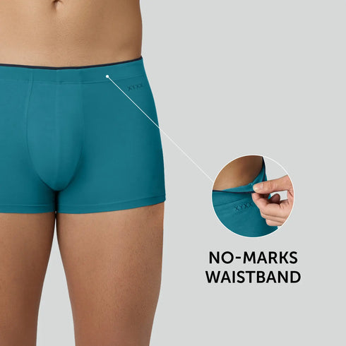 XYXX Uno Cotton Trunks Pack of 2 (Black Knight/Ocean Blue)