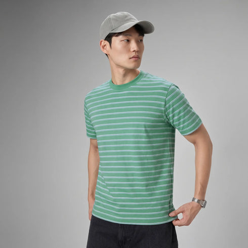 XYXX Stripe Cotton Crewneck T-shirt - Irish Green