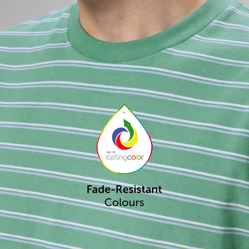 XYXX Stripe Cotton Crewneck T-shirt - Irish Green