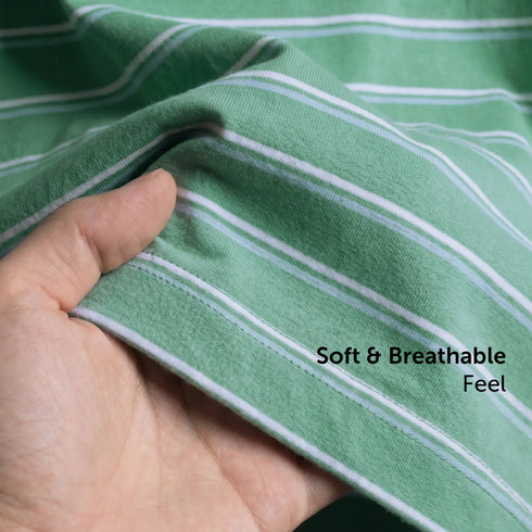 XYXX Stripe Cotton Crewneck T-shirt - Irish Green