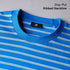 XYXX Stripe Cotton Crewneck T-shirt - Pacific Blue