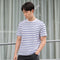 XYXX Stripe Cotton Crewneck T-shirt - Polar White