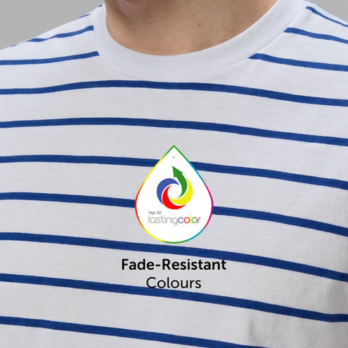 XYXX Stripe Cotton Crewneck T-shirt - Polar White
