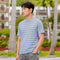 XYXX Stripe Cotton Crewneck T-shirt - Powder Blue