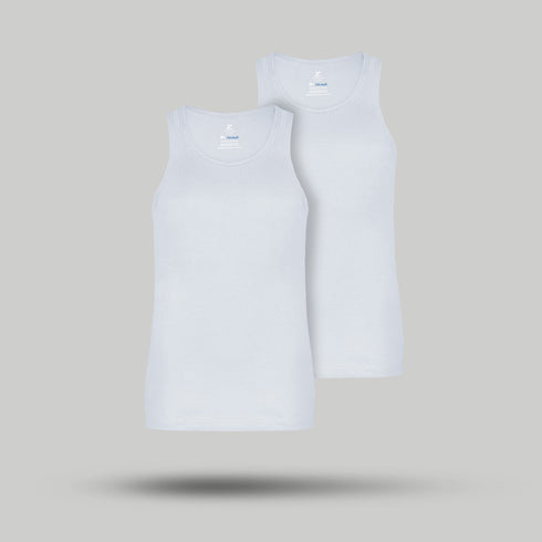 XYXX Ace Modal-Cotton Round Neck Vests Polar White Regular Fit (Pack of 2)