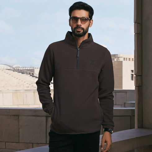 XYXX Mens Alterra Polar Fleece Jackets Malt Brown