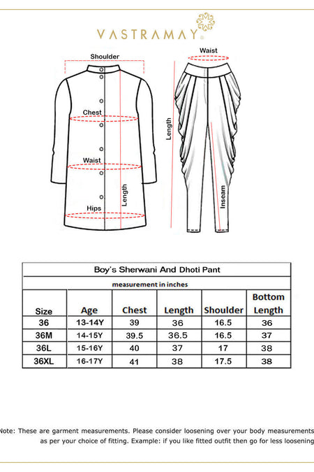 YUVA By VASTRAMAY Boys Beige And Coffee jacquard Sherwani Set