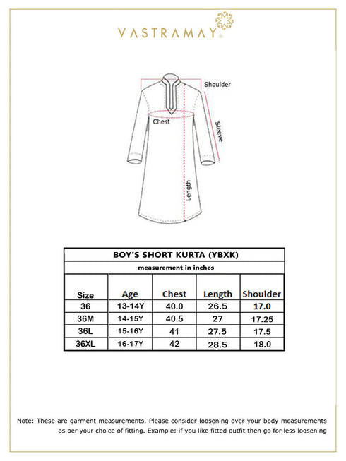 Vastramay Boys Purple Short Kurta