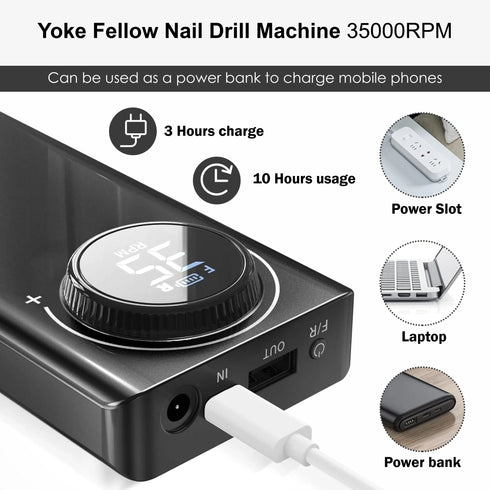 Shills Professional Yoke Fellow 35000rpm Nail Drill Machine