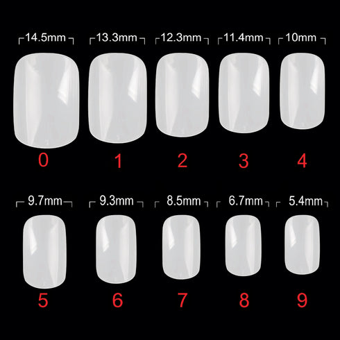 Shills Professional PKT 500pcs Medium Full Cover Nail Tips Natural