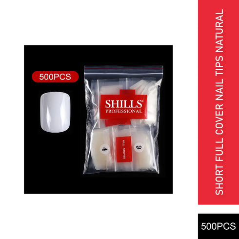 Shills Professional PKT 500pcs Short Full Cover Nail Tips Natural
