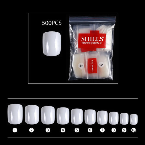 Shills Professional PKT 500pcs Short Full Cover Nail Tips Natural