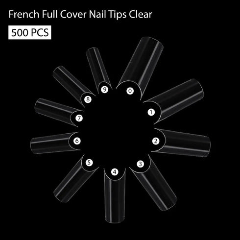 Shills Professional PKT 500pcs French Full Cover Nail Tips Clear