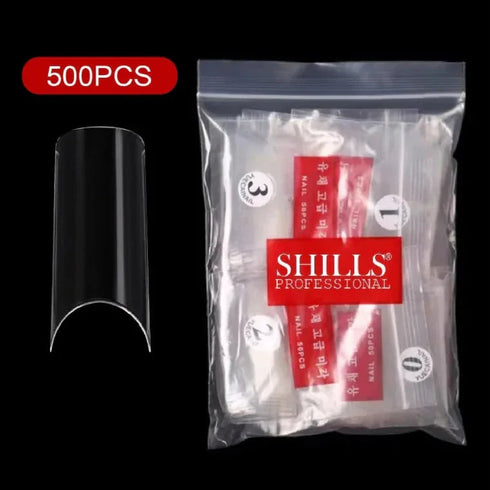 Shills Professional PKT 500pcs French Full Cover Nail Tips Clear