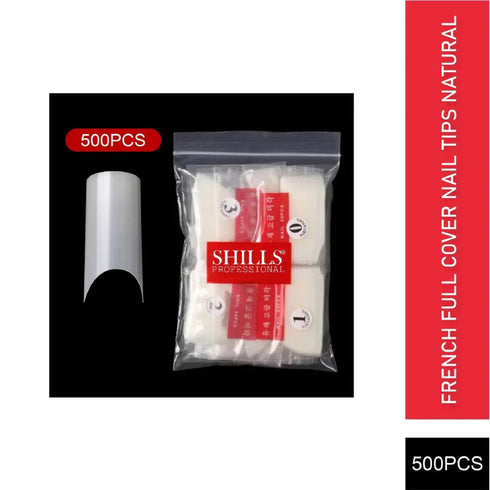 Shills Professional PKT 500pcs French Full Cover Nail Tips Natural