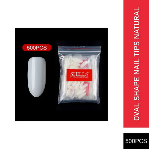 Shills Professional PKT 500pcs Oval Shape Nail Tips Natural