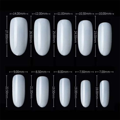 Shills Professional PKT 500pcs Oval Shape Nail Tips Natural