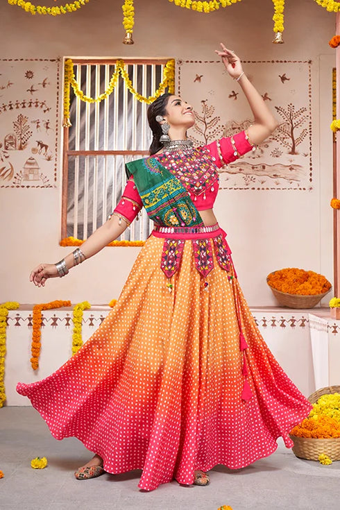 Shubhkala Yellow Printed Embroiderered Designer Chaniya Choli