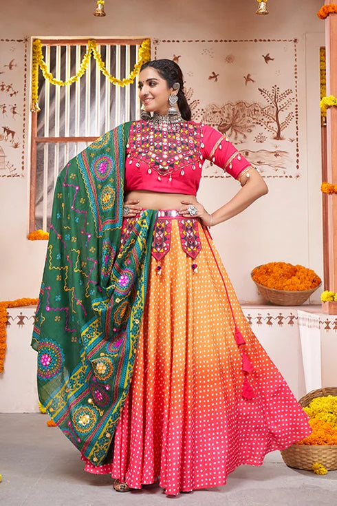 Shubhkala Yellow Printed Embroiderered Designer Chaniya Choli
