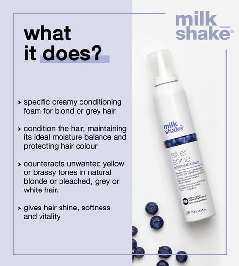 Milk shake silver shine whipped cream
