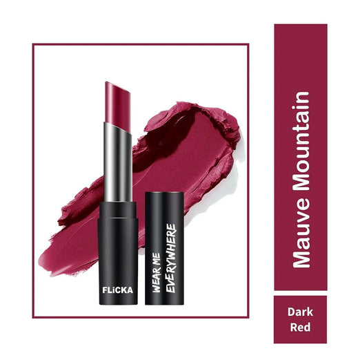 FLiCKA Wear Me Everywhere Creamy Matte Lipstick Mauve Mountain | Maroon