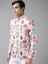 Vastramay Men's Multicolor-Base-Cream Silk Blend Jodhpuri