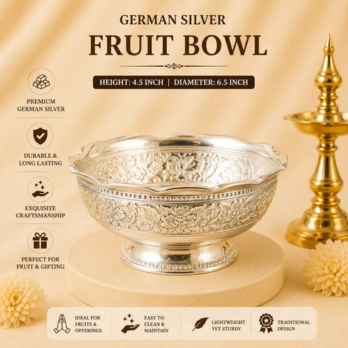 Omkari Fashions Silver Fruit Bowl