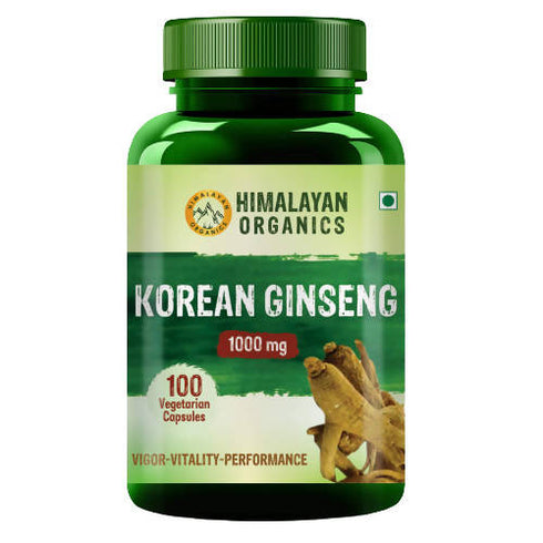 Himalayan Organics Korean Ginseng 1000 mg Vegetarian Capsules