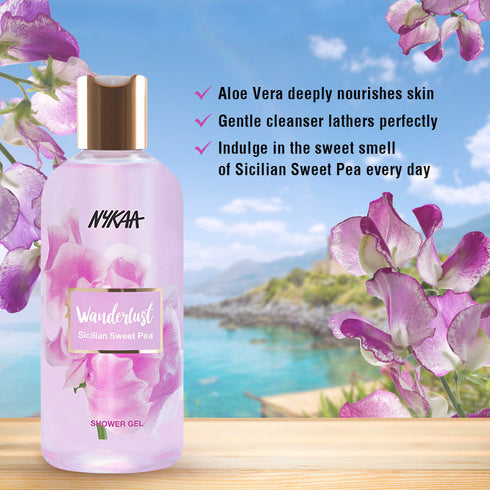 Wanderlust Sicilian Sweet Pea Floral Perfume Body Wash