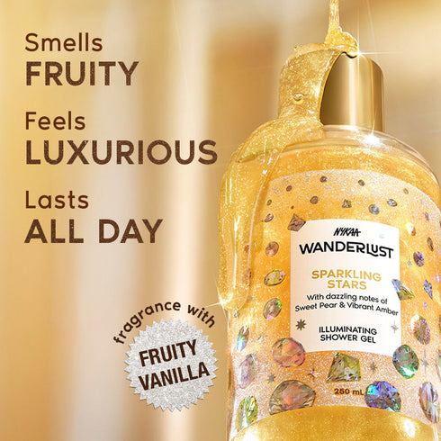 Wanderlust Sparkling Stars Body Wash (Berries, Caramel)