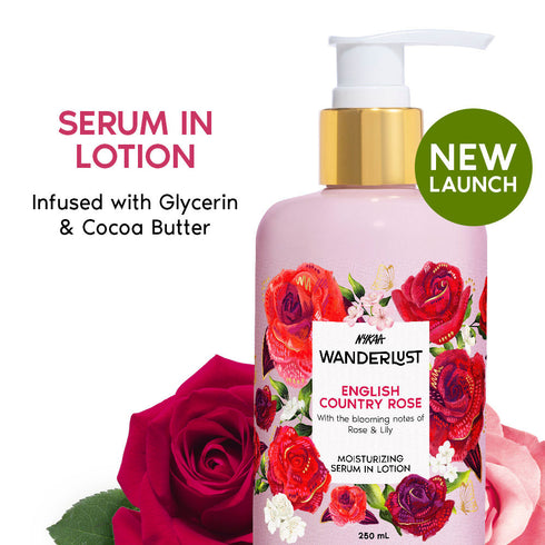 Wanderlust English Country Rose Floral Body Lotion Serum-in-Lotion