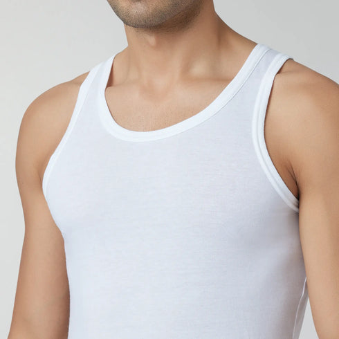 XYXX Ace Modal-Cotton Round Neck Vests Polar White Regular Fit (Pack of 2)