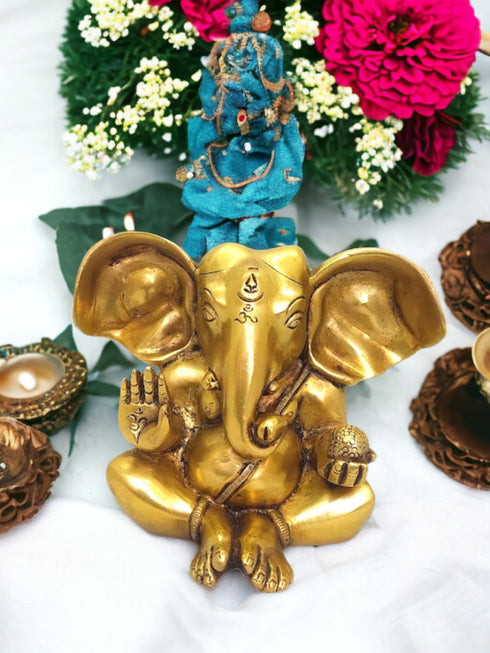 Tamas Antique Finish Lord Ganesha Handcrafted Brass Statue