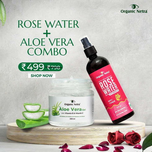 Mantra Organics Rose Water + Aloe Vera Gel Combo