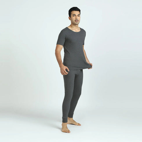 XYXX Cotton Rich Short Sleeve Thermal Set Graphite Grey
