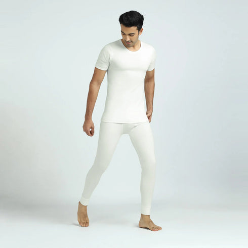 XYXX Cotton Rich Short Sleeve Thermal Set Ivory white
