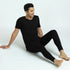 XYXX Cotton Rich Short Sleeve Thermal Set Pitch Black