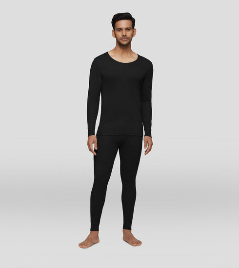 XYXX Cotton Rich Long Sleeve Thermal Set Pitch Black