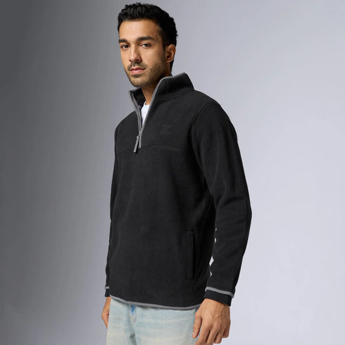 XYXX Mens Alterra Polar Fleece Jackets Pitch Black