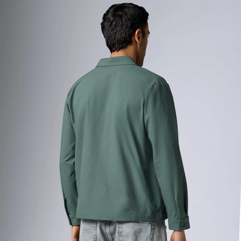 XYXX Amp Polyester Shacket Pine Green