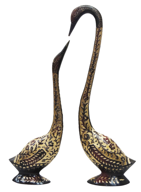 Brass Showpiece Duck Pair Statue 1.45kg