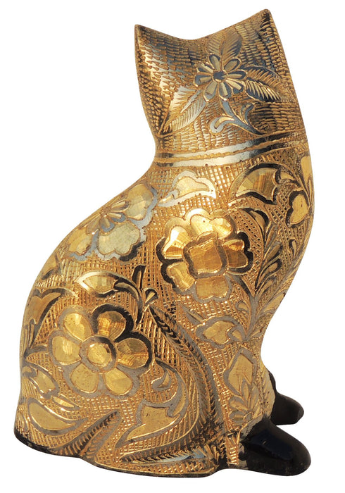 Brass Table Decor Showpiece Cat Statue 0.84kg