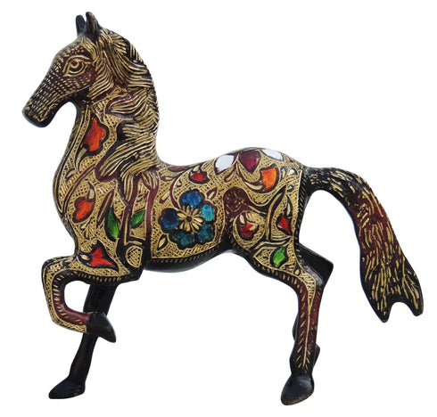 Brass Showpiece Running Horse Statue 1.78kg