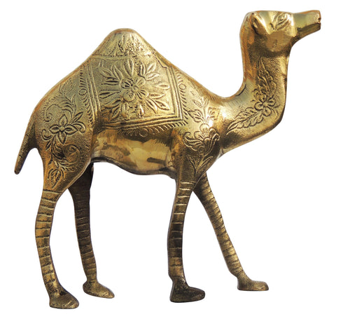 Brass Showpiece Camel Polish Statue 0.94kg