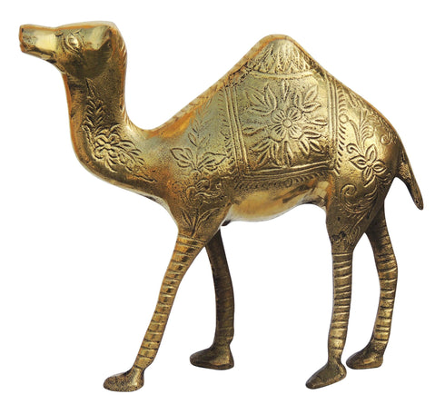 Brass Showpiece Camel Polish Statue 0.94kg