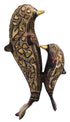 Brass Showpiece Dolphin Fancy Statue 0.84kg